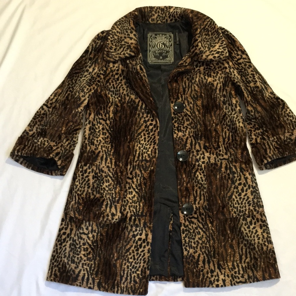 Guess coat , size S , animal print